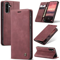 CaseMe Leather for Samsung Galaxy A36 5G Case, Flip Wallet Leather Case with Card Holder Magnetic Closure Shockproof Kickstand Protective Phone Cases Cover for Samsung Galaxy A36 5G 6.5-inch,Wine Red