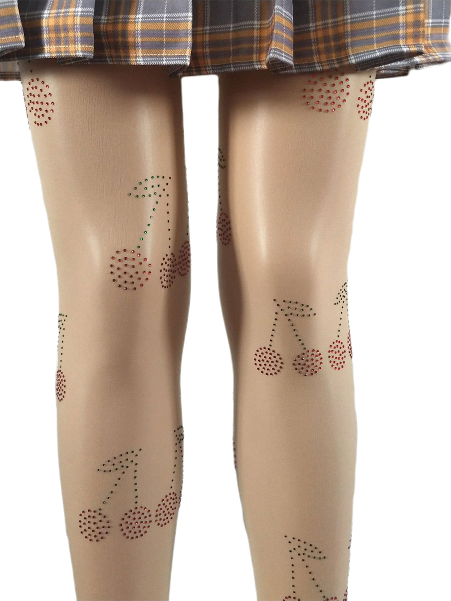 CLZOUD Love Honey Lingerie Women's Vintage Tattoo Stockings Dot Print Thin  Mesh Pantyhose 