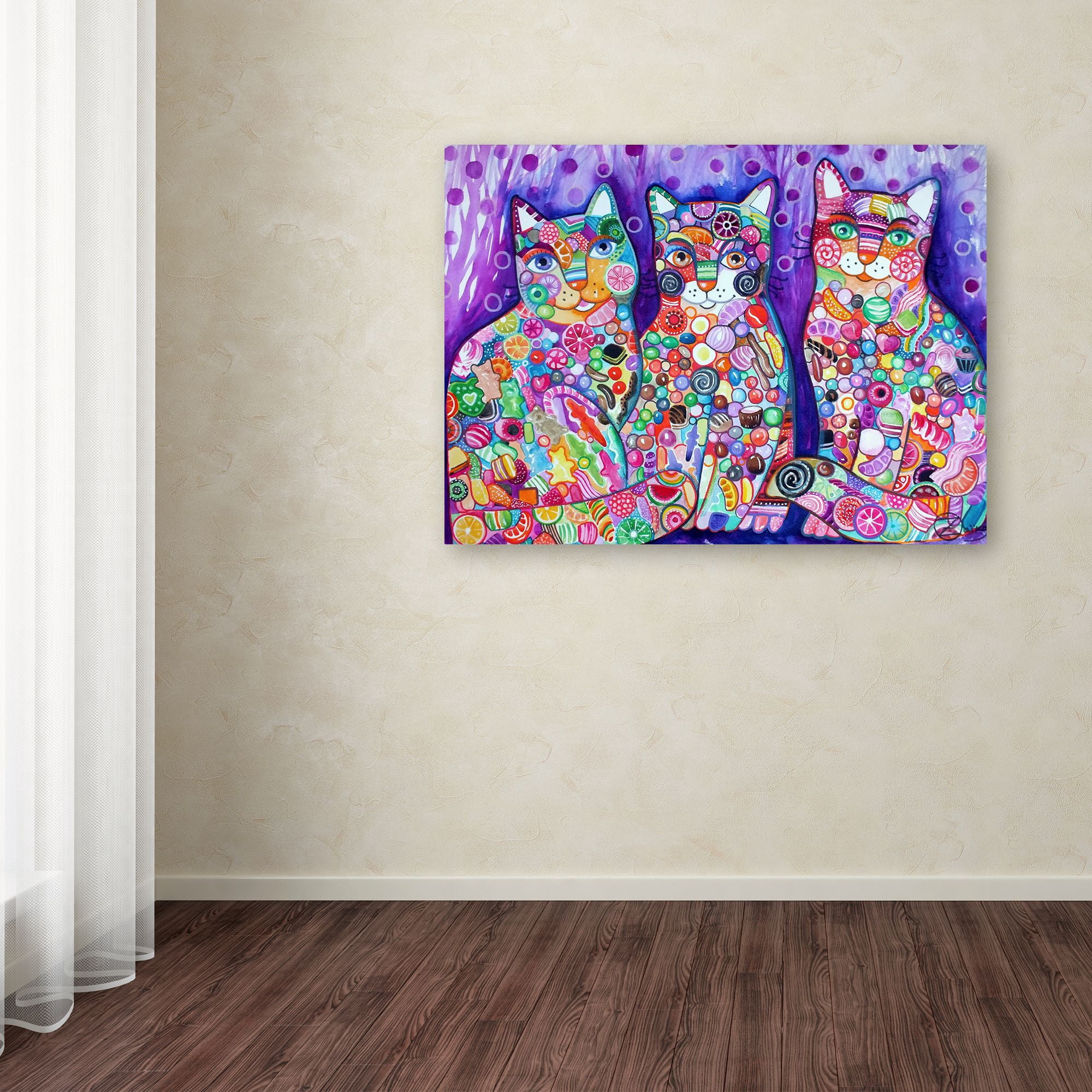 Trademark Fine Art 'Candy Cats' Canvas Art by Oxana Ziaka