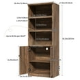 thumbnail image 3 of CATLK 81.5" Tall Kitchen Pantry Cabinet with Countertop, Fluted Hutch with 3 Open Shelves & USB Port, Storage Cupboard for Dining Room, Living Room, 3 of 9