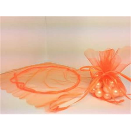 Orange Organza Pouches Scallop Cut (24 Pieces)