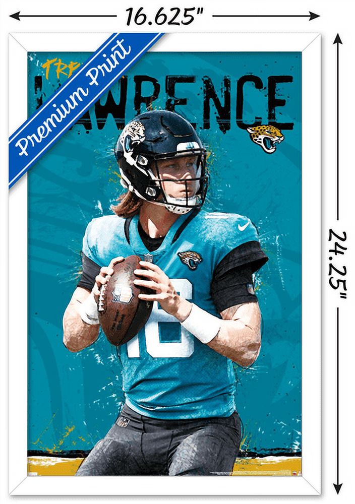 NFL Jacksonville Jaguars - Trevor Lawrence 21 Wall Poster, 14.725" x 22.375", Framed