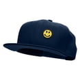 thumbnail image 2 of Round Smiley Face Patched Wool Blend Pro Style Snapback - Navy OSFM, 2 of 5