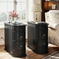 thumbnail image 4 of Tribesigns Wood End Table, 2-Drawer Narrow Side Table with Charging Station, 4 of 7
