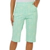 Coral Bay Petite Print Pull On Capris 4P Teal