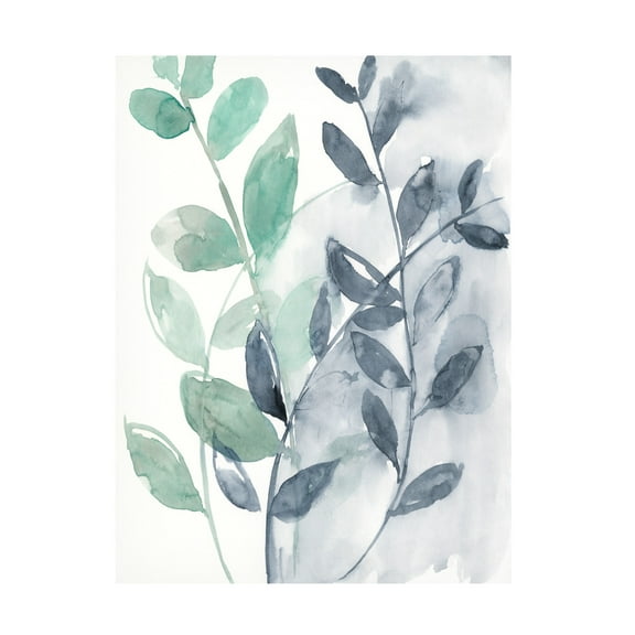 Jennifer Goldberger 'Water Flow Leaves I' Canvas Art