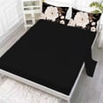 thumbnail image 6 of King Comforter Set Botanical Floral Bedding Set White Flowers Leaves Printed on Black Reversible Design Soft Microfiber Comforter with Sheet Set All Season 7 Pieces Bed in a Bag, 6 of 7