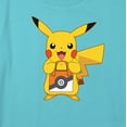 thumbnail image 2 of Girl's Pokemon Halloween Trick or Treat Pikachu Graphic Cropped T-Shirt Blue Large, 2 of 3