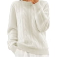 thumbnail image 1 of WTXUE Chandail Col Roulé Semi-Coton Manches Longues Couleur Unie avec Base Automne Hiver Chandail Chaud Coupe Décontractée (Femmes) Taille 8, 1 of 4