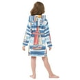 thumbnail image 7 of FORMRS Niños Bathrobe Unisex Hooded Robe Soft Plush Pajamas Sleepwear, Size 7-9T, Red Sailboats, 7 of 7