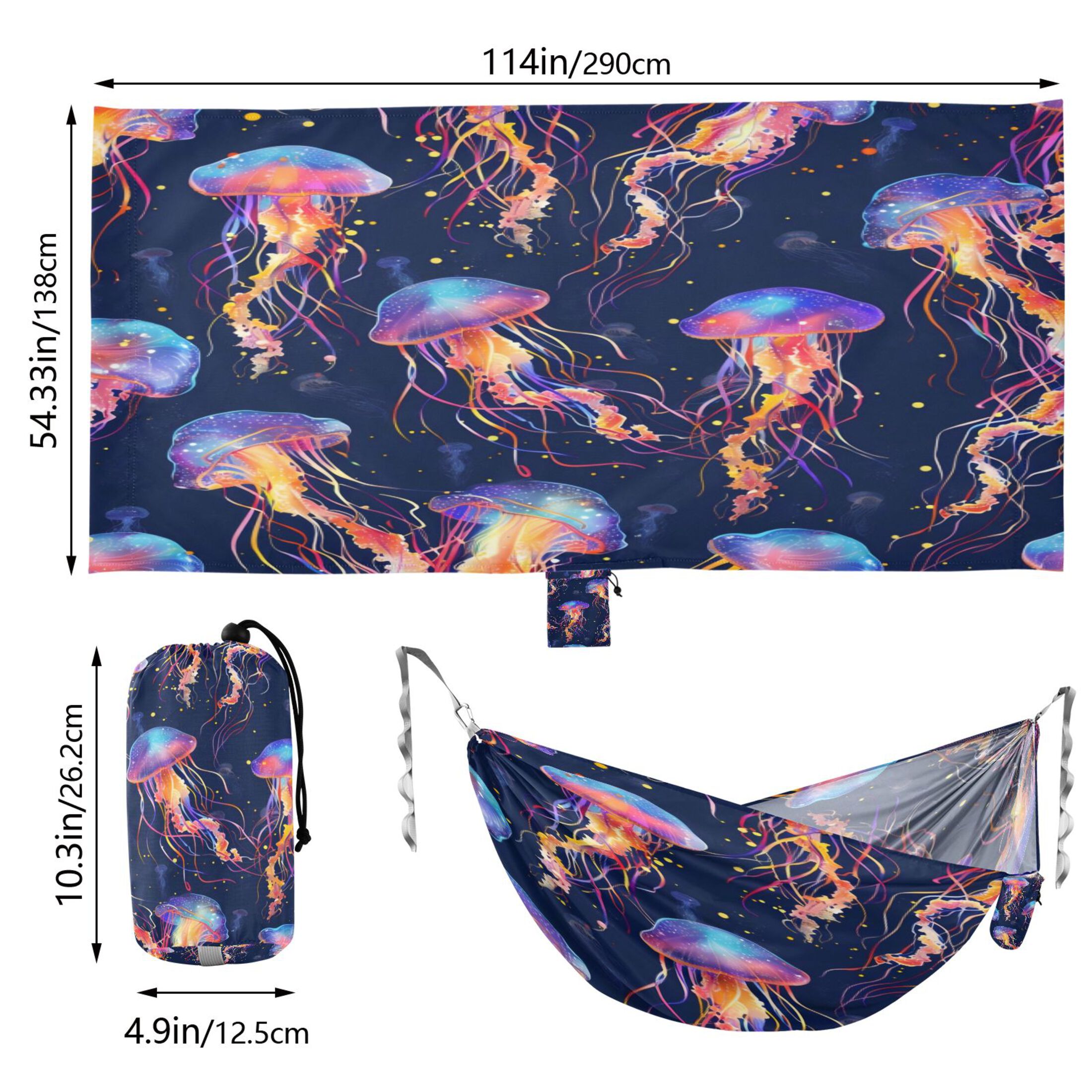 Hammock Camping Hammock Nylon Portable Hammock Travel Camping Hammock Purple Jellyfish