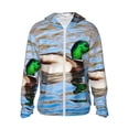 thumbnail image 1 of Balery Mallard Duck Swimming In A River Sudadera ligera de manga larga con capucha y protección solar UPF 50+ para hombre y mujer, ideal para pesca y running-Medium, 1 of 7
