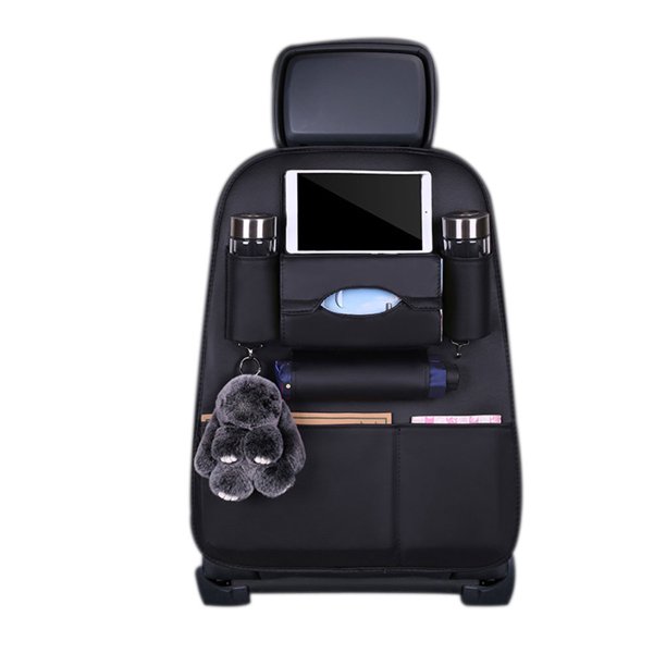 Riwesomey Auto asiento trasero organizador vehículo silla teléfono tableta beber botella titular almacenamiento bolsa de bolsillo Ventana automotriz Edición normal negra