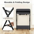 thumbnail image 5 of INFANS Baby Changing Table with Wheels, Portable Folding Diaper Station Nursery Organizer with Storage Basket, Hanging Rack, Adjustable Height, Safety Belt for Newborn Infant, 5 of 8