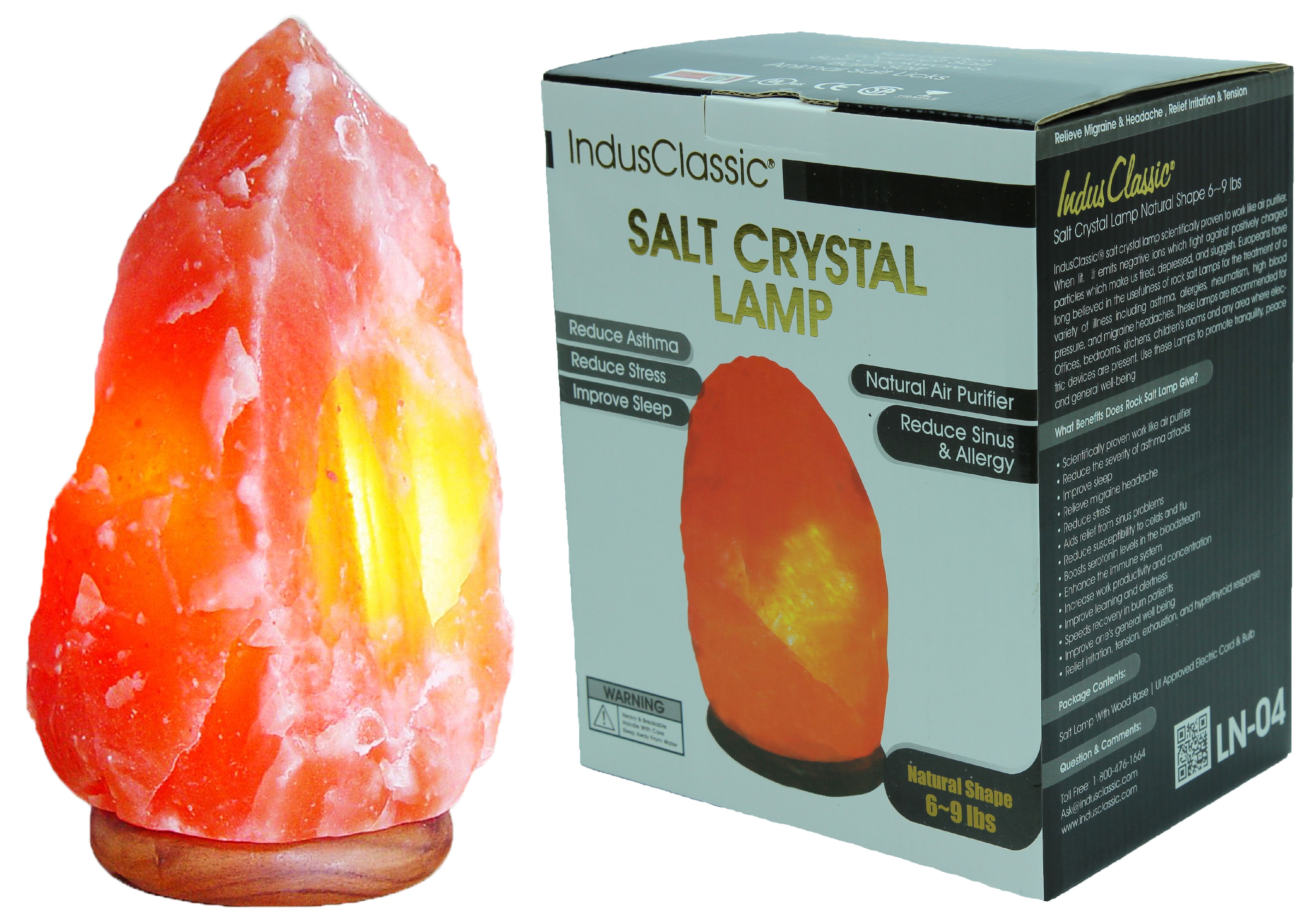 Indus Classic Himalayan Rock Salt Lamps Rectangular Shape 8~10lbs by Indus Classic