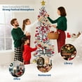 thumbnail image 7 of Pre-Lit Snow Flocked Pencil Christmas Tree, Fir Hinged Slim Skinny Corner Xmas Tree with Incandescent Warm White Lights & Snow Branch Tips, 7 of 7