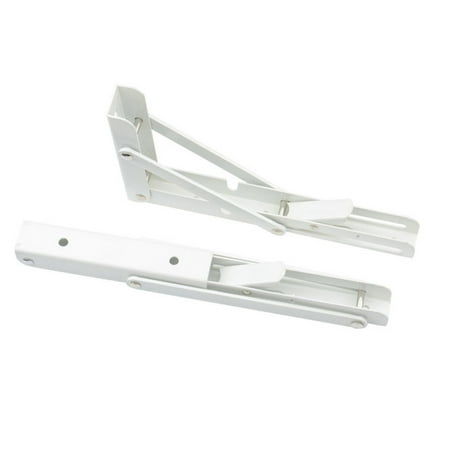 

10 Inch Foldable Shelf Steel Support Bracket Folding Shelf Shelf Bracket for Table Wall-mounted Shelf White