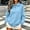 Blue, variant on WQNVRNR Womens Collar Sweatshirt Fall Casual Loose Fit Button Front Kangaroo Pocket Pullover Sweatshirt with Pocket Khaki 2XL