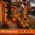 thumbnail image 4 of JMEXSUSS 2 Pack Orange Halloween Solar Lights Outdoor Waterproof, Each 100 LED 42.7ft Orange Halloween Lights with 8 Modes, Orange Solar Lights for Christmas, Garden, Patio, Halloween Decorations, 4 of 10