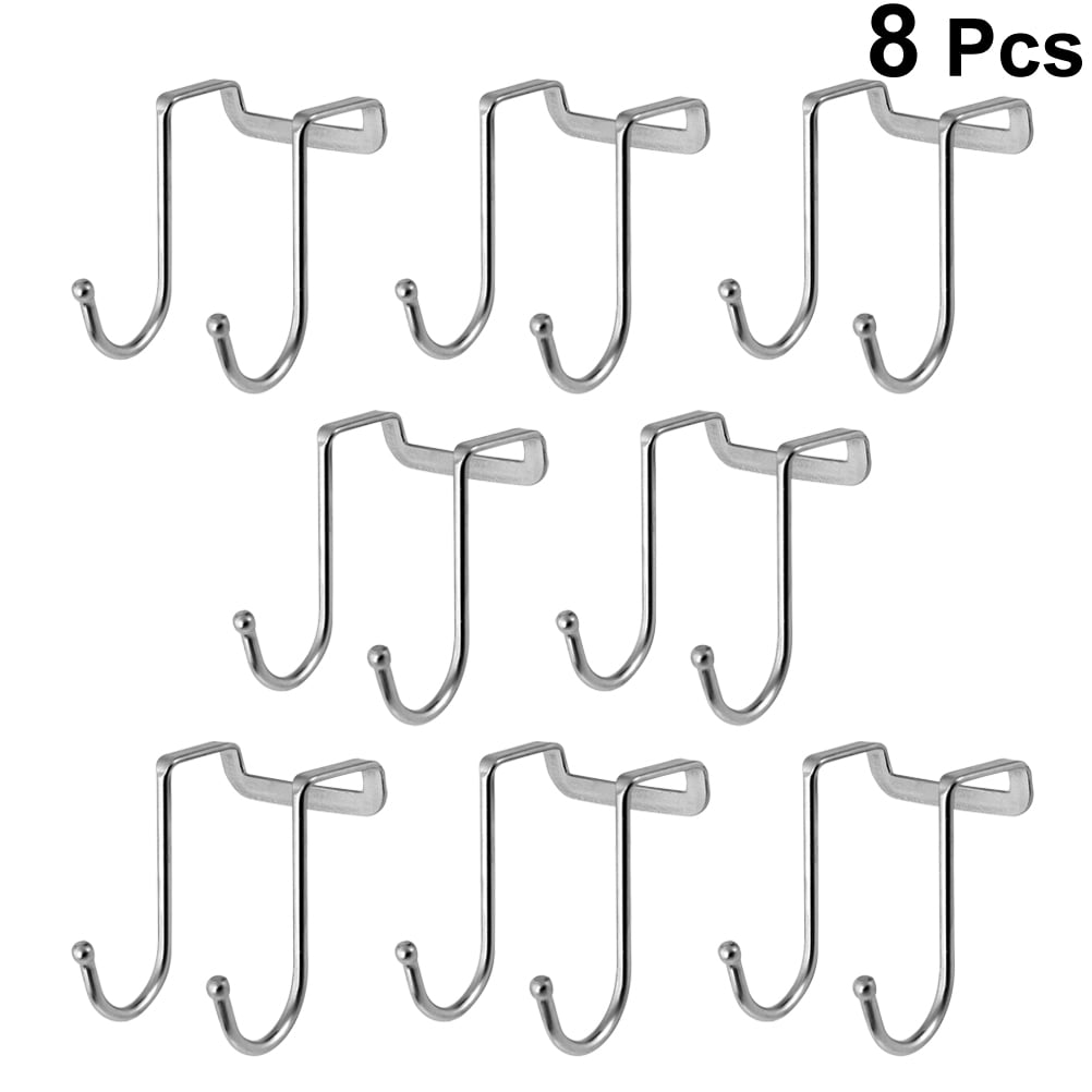 8PCS Stainless Steel Over Door Hooks S Shape Double Hanging Hanger for