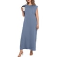 thumbnail image 3 of Cueply Women's Plus Size Maxi Dresses Casual Split Long Sleeveless Dress for Women with Pockets, 3 of 7