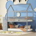 thumbnail image 2 of Twin House Bunk Bed with Shelves and Drawers for Bedroom, 2 of 10