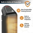 thumbnail image 4 of Lasko Ceramic Tower  Space Heater 1500 Watt, Portable w/ Thermostat, Black, 4 of 12