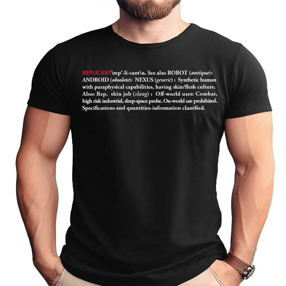 Blade Runner Replicant Definition Adult T-Shirt-6XL