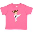 thumbnail image 3 of Inktastic Cute Girl, Brown Hair, Karate Pose, Black Belt Girls Baby T-Shirt, 3 of 5