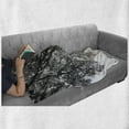 thumbnail image 6 of Nature Soft Flannel Fleece Throw Blanket, Photograph of Trees from the Ground Branches and Leaves Artwork Image, Cozy Plush for Indoor and Outdoor Use, 70" x 90", Black and White, by Ambesonne, 6 of 6