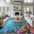 thumbnail image 3 of 5x8 Area Rugs for Living Room, Ocean Diving Cat Non Slip Area Rugs for Kitchen Bedroom Entryway, Coastal Coral Fish Marine Life Washable Carpet Runner Rug Floor Mats for Bedroom Home Decor, 3 of 8