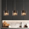 thumbnail image 4 of LNC Tucana Textured Glass Mini Pendant Light, Modern Linear LED Hanging Fixture, 4 of 16