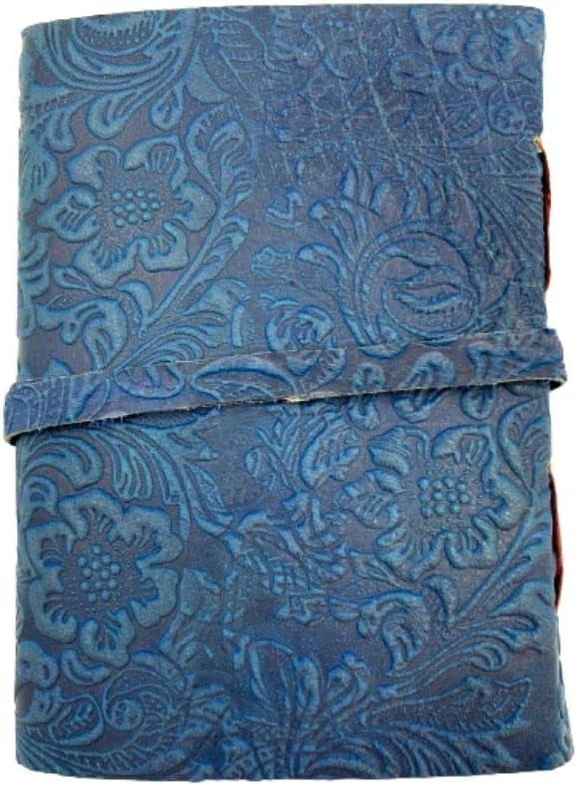 OVERDOSE Handcrafted Blue Flower Antique Journal with Treasure Key Closure - For Drawing Sketchbook Scrapbook Writing Notebook Daily Diary Notebook - (Journal Size - 5"x7" inches | 12.7 x 17.78 cm)