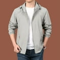 thumbnail image 2 of DENGDENG Men Rain Jackets Lightweight with Hood Casual Windbreaker Waterproof Rain Coat Plus Size Jackets Outdoor Travel Hiking Raincoat Light Gray XL, 2 of 9