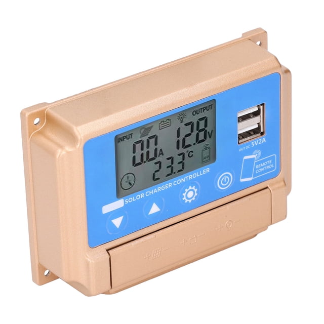 Intelligent 12V/24V Auto MPPT Solar Charge Controller with 60A Capacity, Dual 5V 2A USB Ports, LCD Display & BT Connectivity - Multi-Battery Compatible (OPEN/AGM/GEL) with Overcurrent/Short Circuit