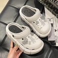 thumbnail image 1 of Zuecos con ventilación para mujer, sandalias con plataforma, zapatillas de exterior, toboganes de playa, calzado de verano de marca, 2023 qym unisex, 1 of 2