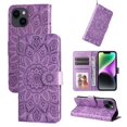 thumbnail image 2 of Funda tipo cartera GANGXUN para iPhone 14 , diseño girasol, cuero PU, soporte, cierre magnético, tarjetero, 2 of 5