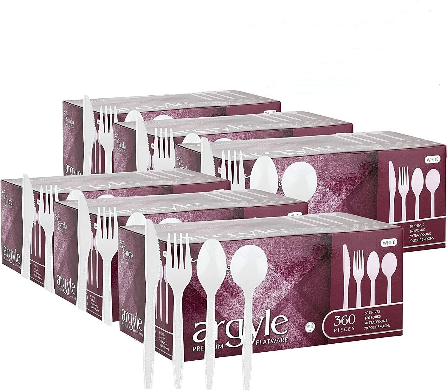 White Plastic Cutlery Heavy Duty & Solid Disposable Silverware
