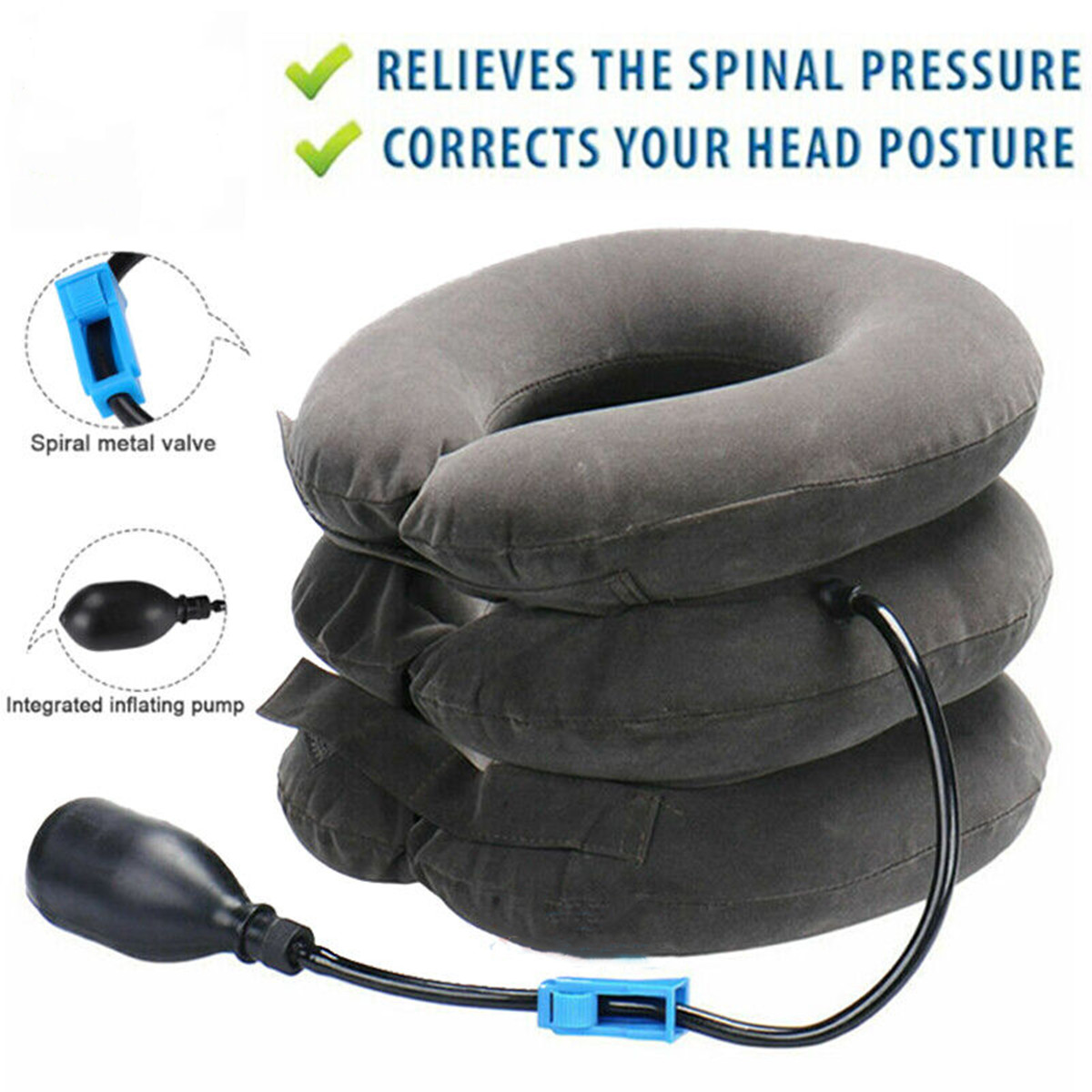 Cervical Neck Traction Device Inflatable Neck Support, Adjustable Neck