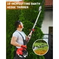 thumbnail image 3 of Floseru 2026 New Gas Weed Wacker, 52cc 5-in-1 Gas Weed Eater, String Trimmer, Hedge Trimmer, Pole Chainsaw with Extension Pole,Brush Cutter, Multi Functional Trimming Tools for Home Yard Garden, 3 of 9