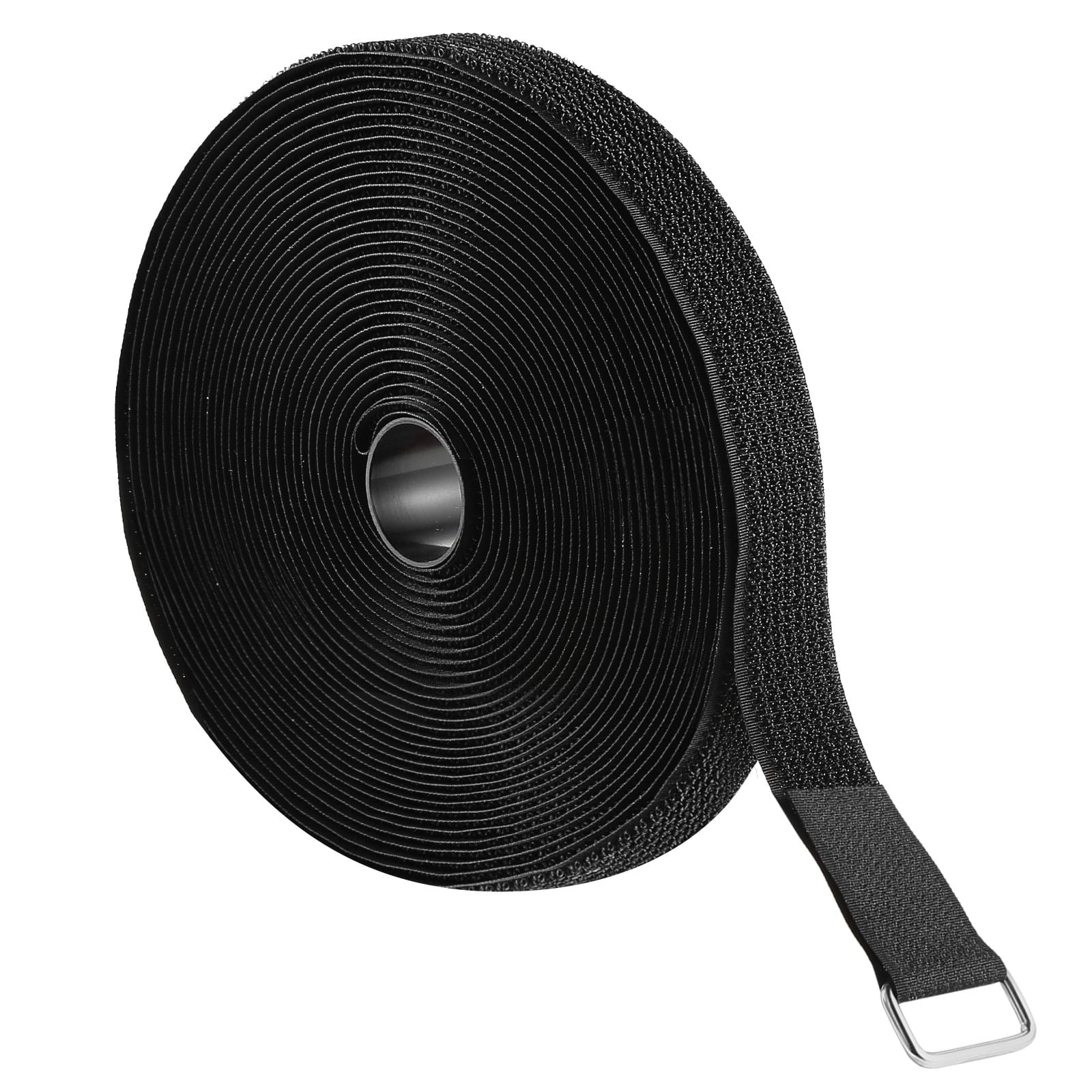 Heavy Duty Nylon Cable Straps with Metal Buckle 52.91LBS, Self-Adhesive Reusable Hook and Loop Tie Wraps for Cable Cord Hose Organization Storage