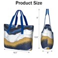 thumbnail image 3 of Tote Bag for Women - Blue Gold Marble Shoulder Bag - Large Utility Work Duffle Bag with Zipper Handbag for Travel, Work, Sprots, 3 of 5