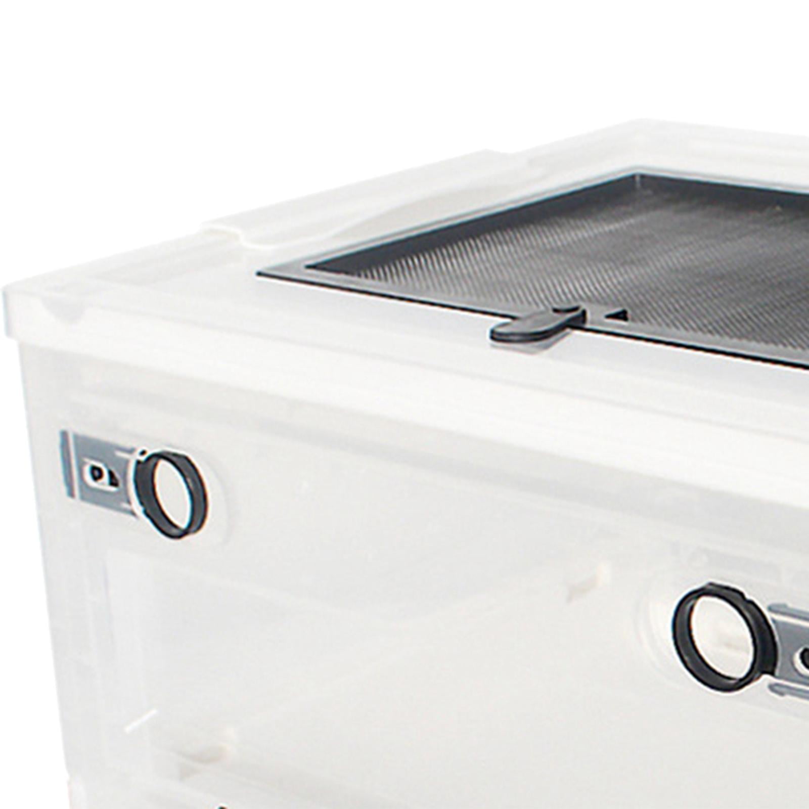 Bvdfgk Folding Reptile Feeding Box Hamster Breeding Box Hedgehog Cage Habitat Transport White