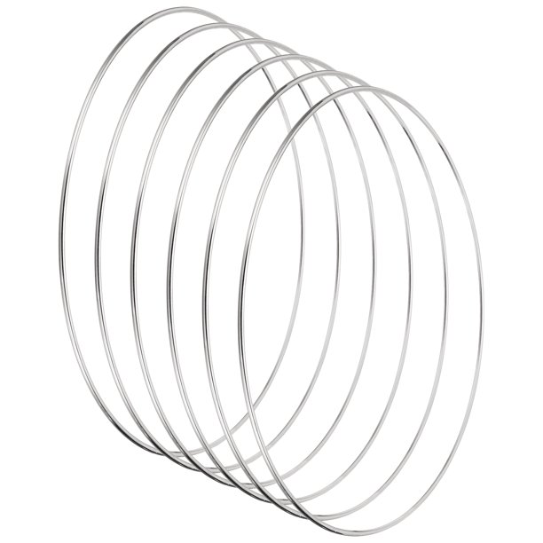 Anillos para Atrapar Sueños de 7.9 Pulgadas Uxcell, 6 Pcs de Corona de Macramé, Tono Plateado