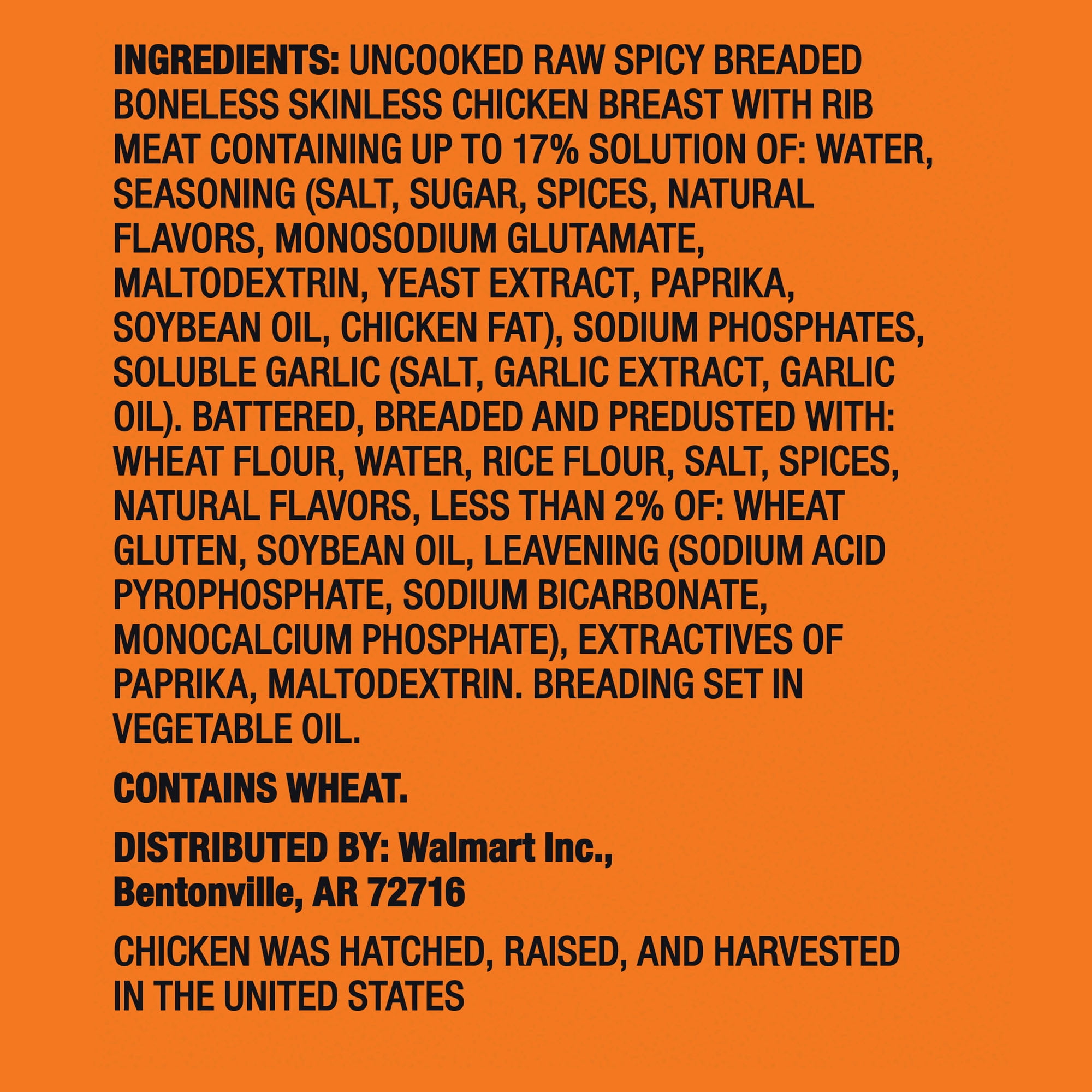 Great Value Spicy Famous Fillet, Ready to Cook Breaded Chicken Breasts, 14g Protein, 3 lb (Frozen)