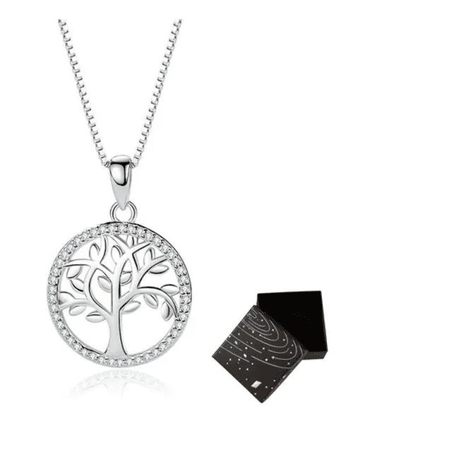 Collar Xtellar De Árbol De La Vida Dije Plata