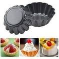 thumbnail image 6 of Egg Tart Molds, 3Inch Mini Tart Pans Removable Bottom, Cupcake Cake Muffin Mold Tin Pan Baking Tool (10 Pcs ), 6 of 7
