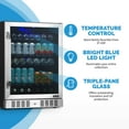 thumbnail image 5 of Newair 24” Built-in or Freestanding 177 Can Beverage Fridge in Stainless Steel with Precision Digital Thermostat, Adjustable Shelves, and Triple-Pane Glass, 5 of 12