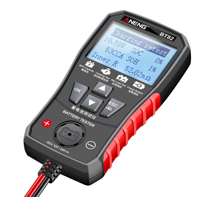 ANENG Automobile electric quantity analyzer,Battery Analyzer Battery 12v 24v Car Tester Tester With Lcd Tester 12v 24v Run Maximum Load Car Battery Quantity Analyzer Tester With Clear Load Tester
