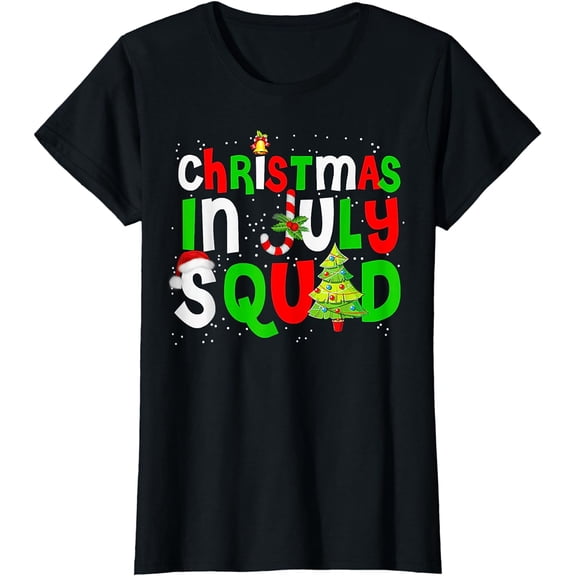Christmas In July Squad Funny Summer Xmas T-Shirt